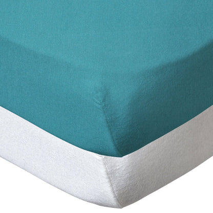 Lot de 2 draps-housse unis 70x140 cm - Tropical + Blanc - Babycalin