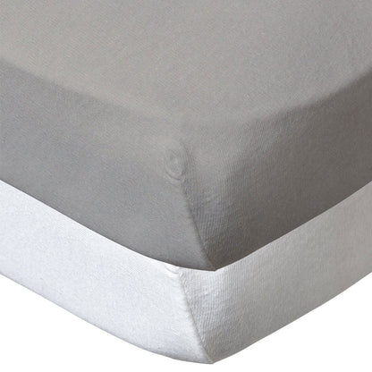 Lot de 2 draps-housses en coton 60x120 cm - Blanc + Taupe - Babycalin