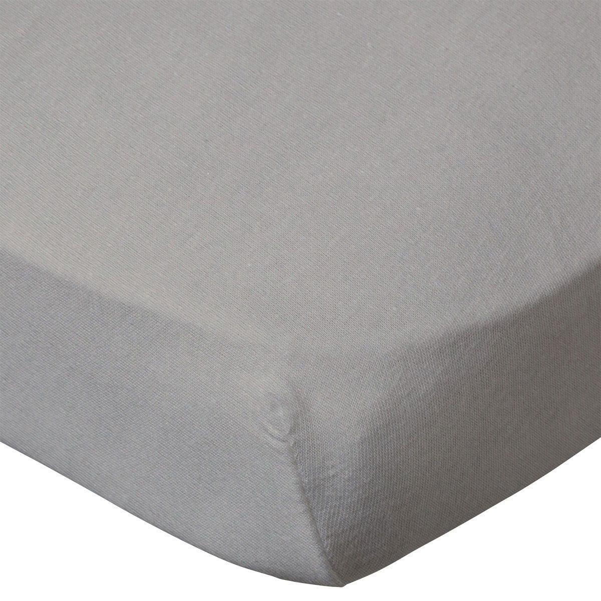 Lot de 2 draps-housses en coton 60x120 cm - Blanc + Taupe - 