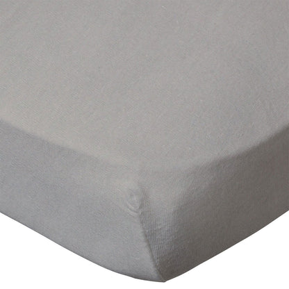 Lot de 2 draps-housses en coton 60x120 cm - Blanc + Taupe - 
