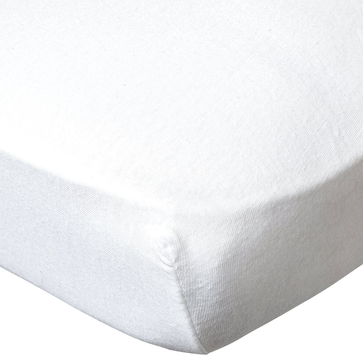 Lot de 2 draps-housses en coton 60x120 cm - Blanc + Taupe - 
