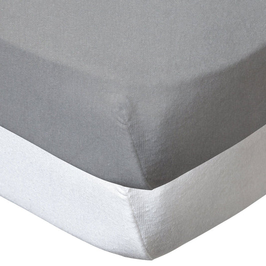 Lot de 2 draps housse berceau 83x50 cm bio - Blanc Gris - BB Malin
