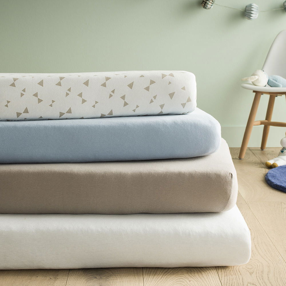 Lot de 2 draps housse en coton 60x120 cm - Blanc - BB Malin