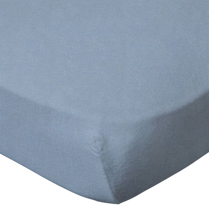 Lot de 2 draps housse en coton 70x140 cm - Blanc/Bleu Layette - BB Malin