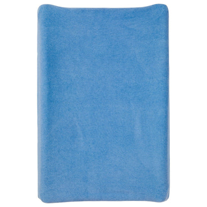 Lot de 2 housses de matelas à langer en éponge 50x70 cm - Blanc + Bleu jean - 