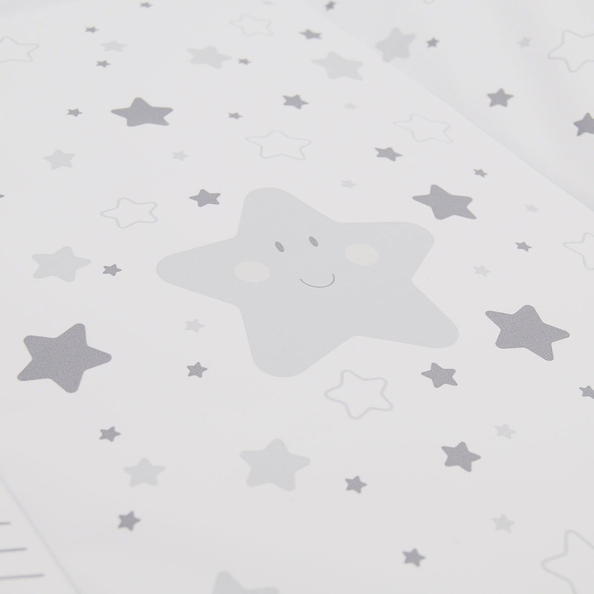 Matelas à langer Luxe 50x70 cm Etoiles grises + toise - 