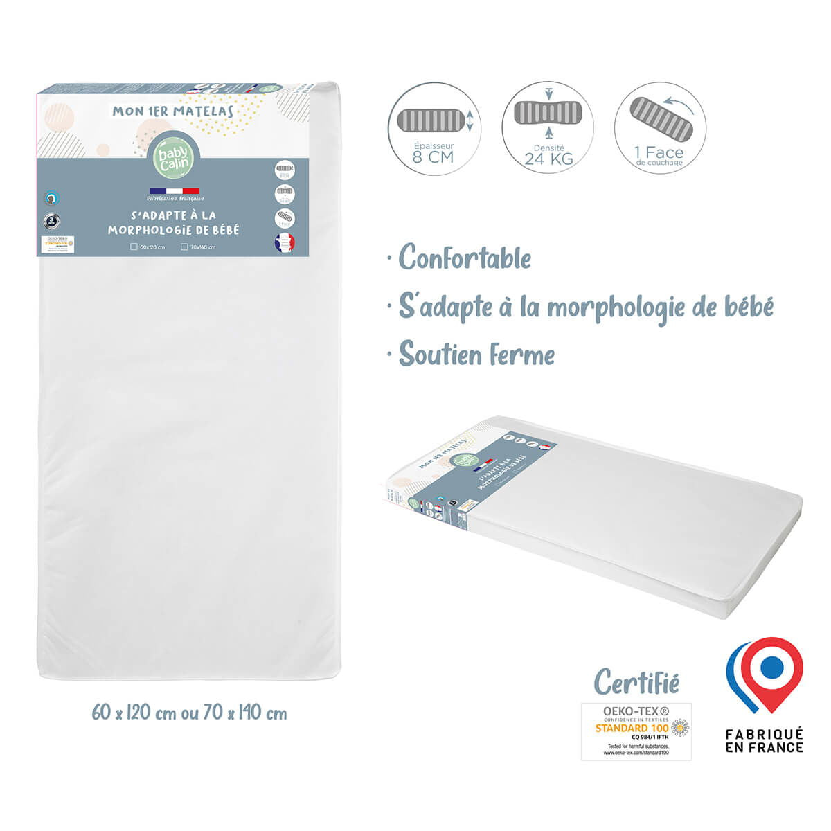Matelas bébé Mon 1er Matelas – 60x120 cm - 