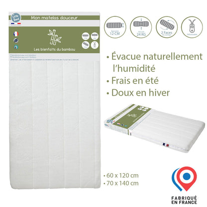 Matelas lit Douceur 24kg/m3 - 70x140 cm - BB Malin