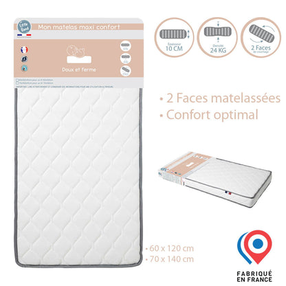 Matelas lit Maxi Confort 24kg/m3 - 60 x120 cm - BB Malin