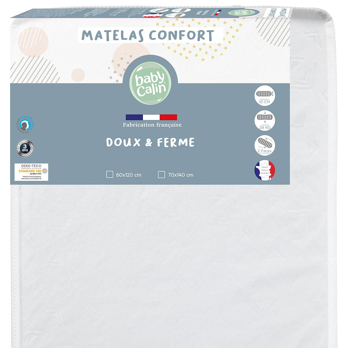 Matelas lit confort 60x120 cm - 24kg/m3 - BB Malin