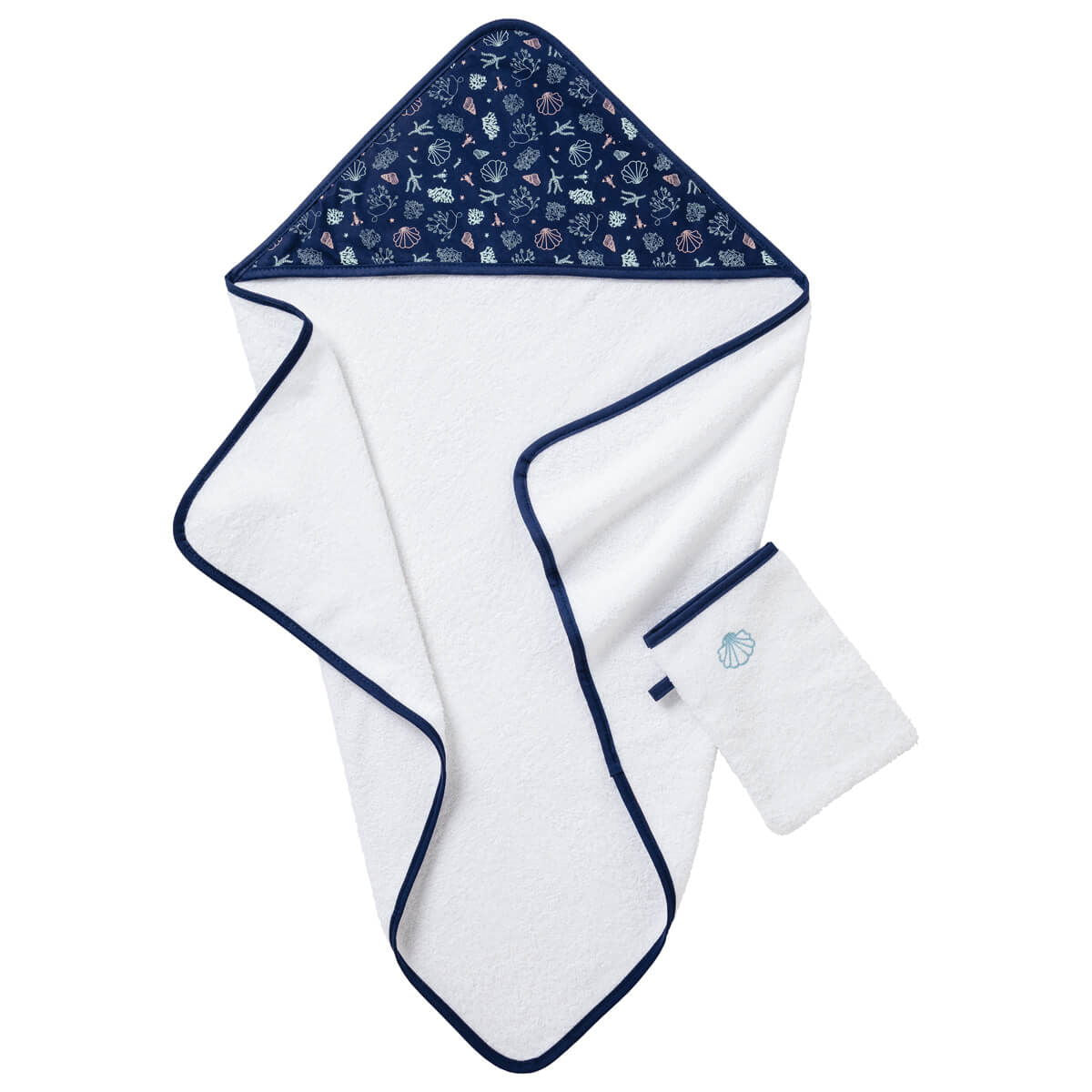 Parure de bain bébé en éponge 70x70 cm - Seaside Romance - 