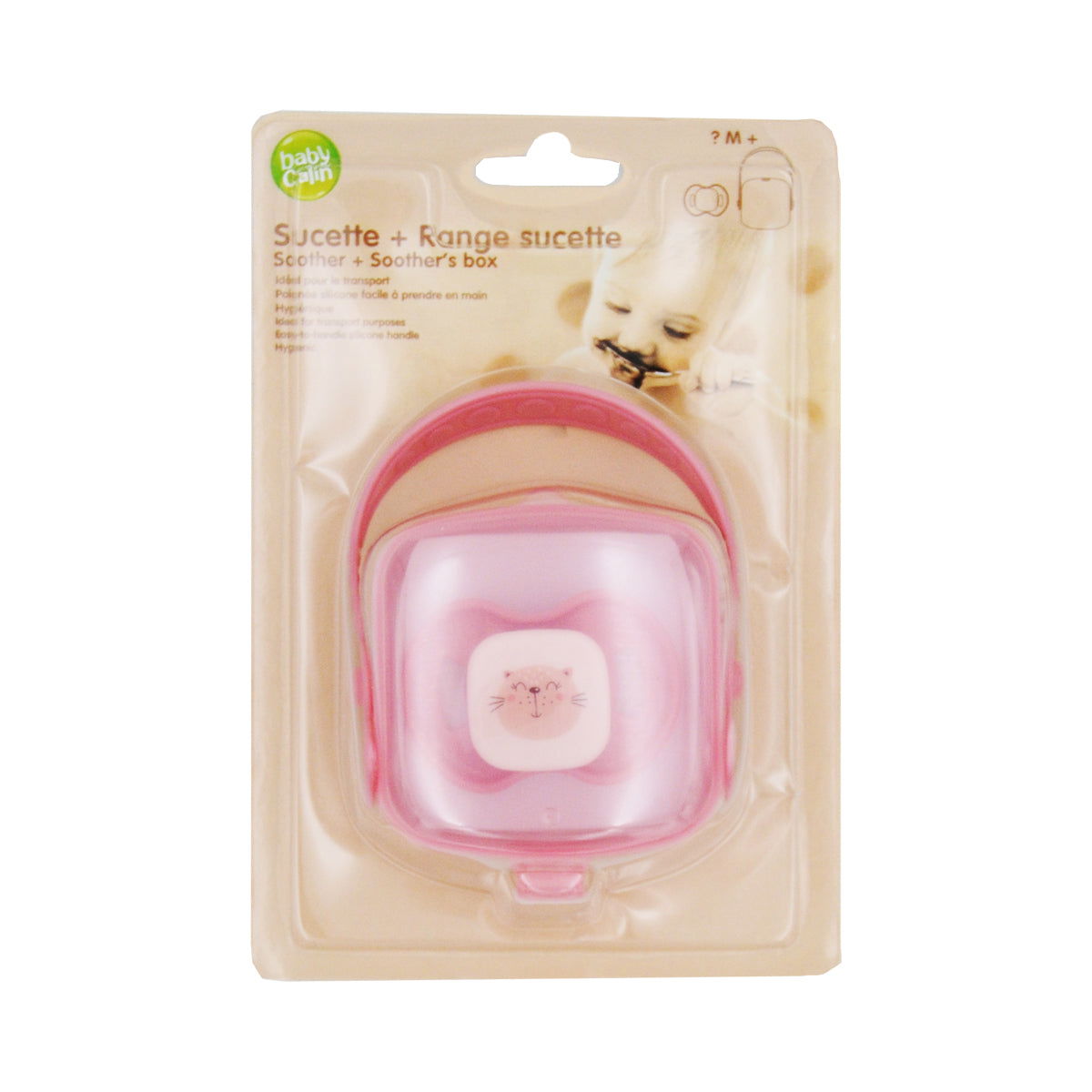 Sucette + range-sucette Chat rose - 