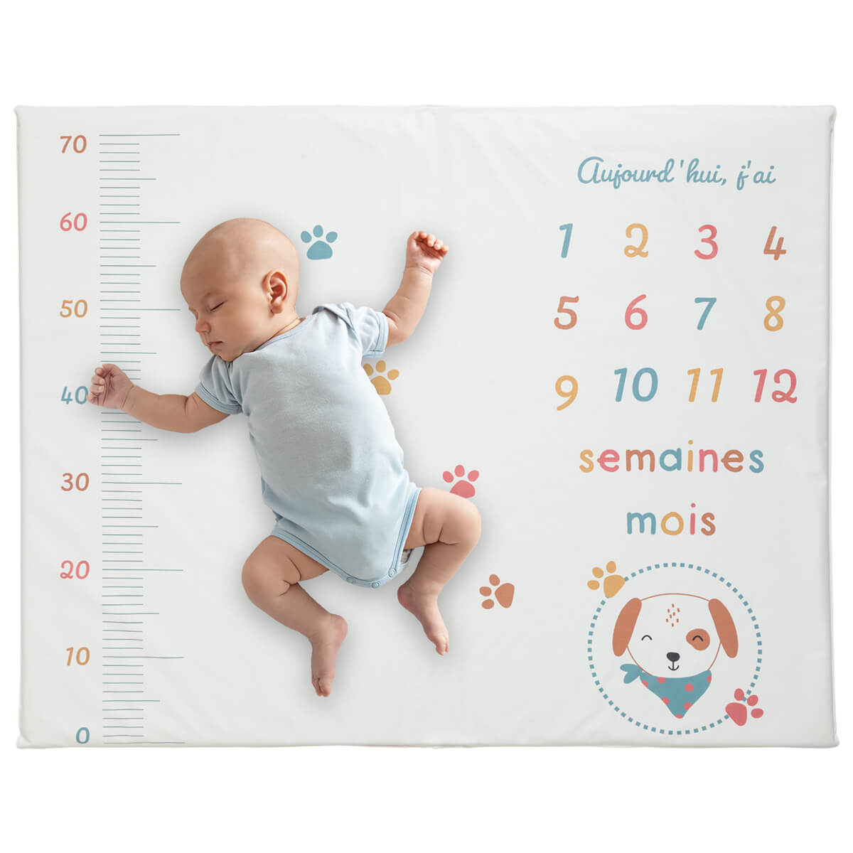Tapis de jeu en PVC 72x92 cm avec étapes bébé - Toutou - 