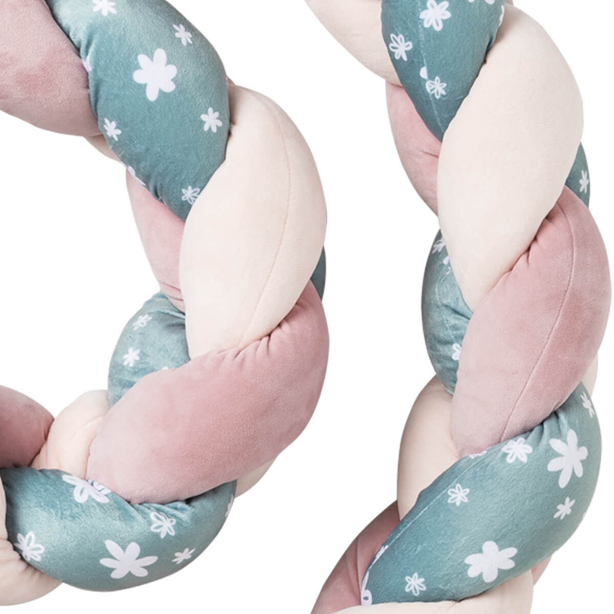 Tresse de decoration - 250 cm - Fleurs rose/vert - BB Malin